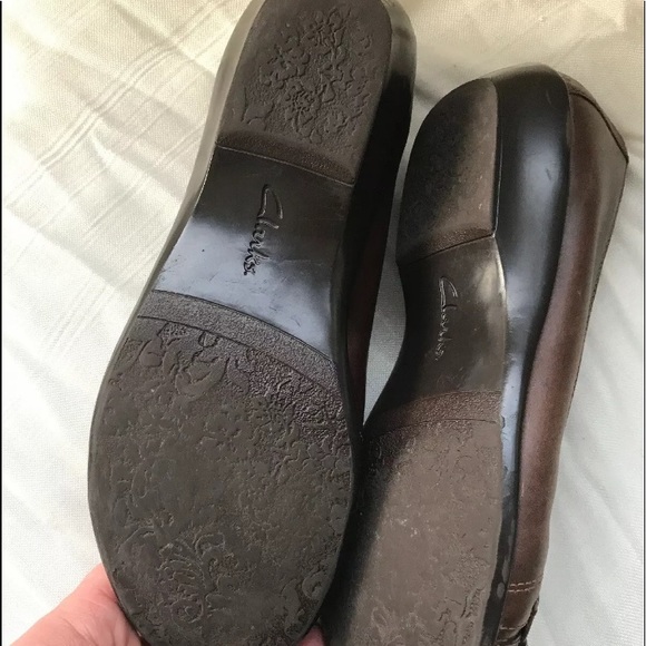 Clarks 3-Button Flats Womens Sz 8M Brown Leather - Picture 5 of 5